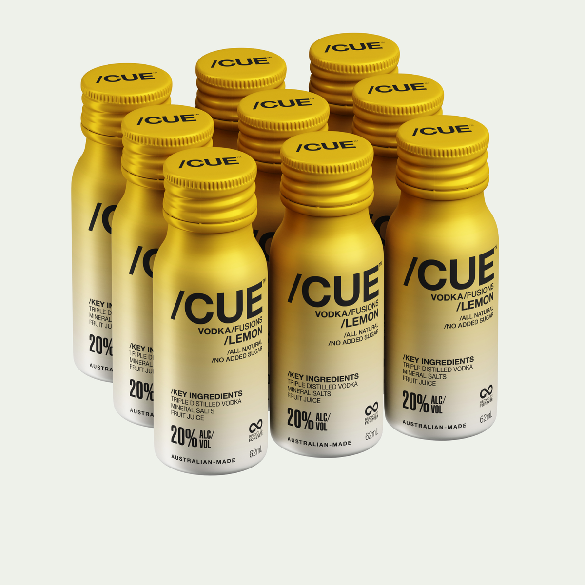/CUE VODKA/FUSIONS /LEMON 9-Pack
