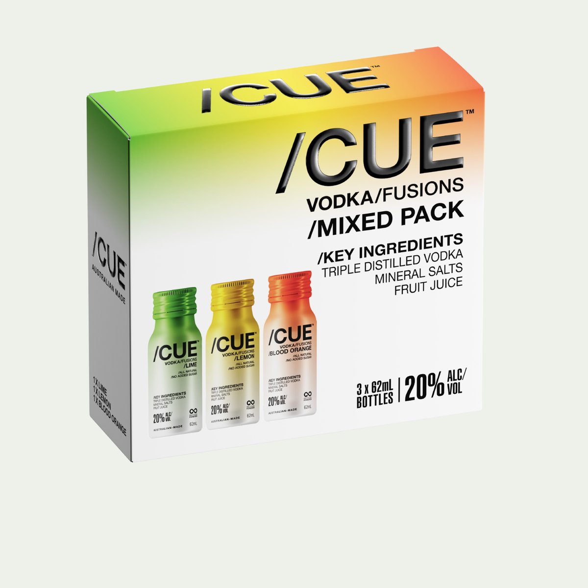 /CUE VODKA/FUSIONS - MIXED 3-PACK